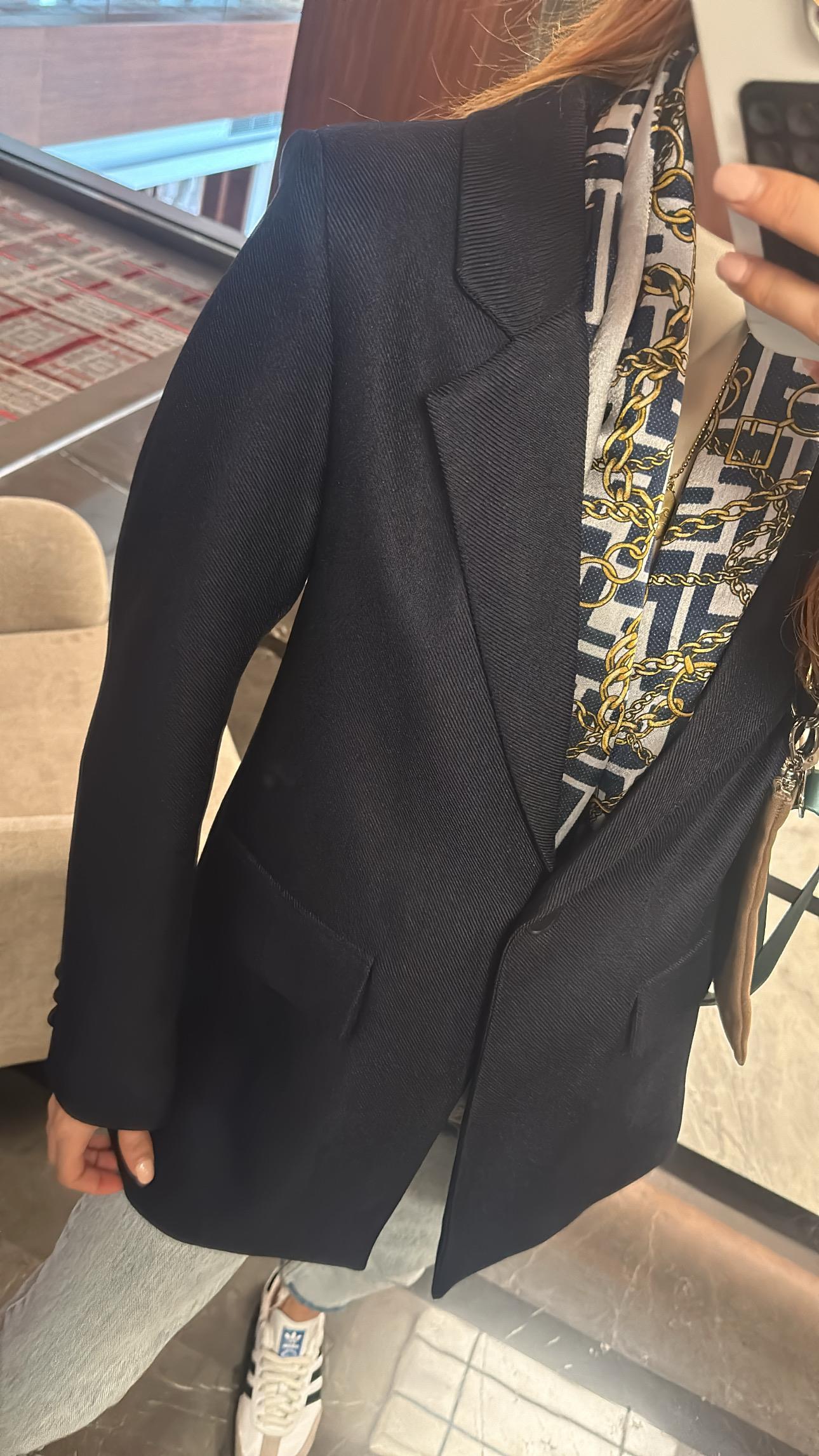 Yün Efekt  Blazer Ceket Lacivert 