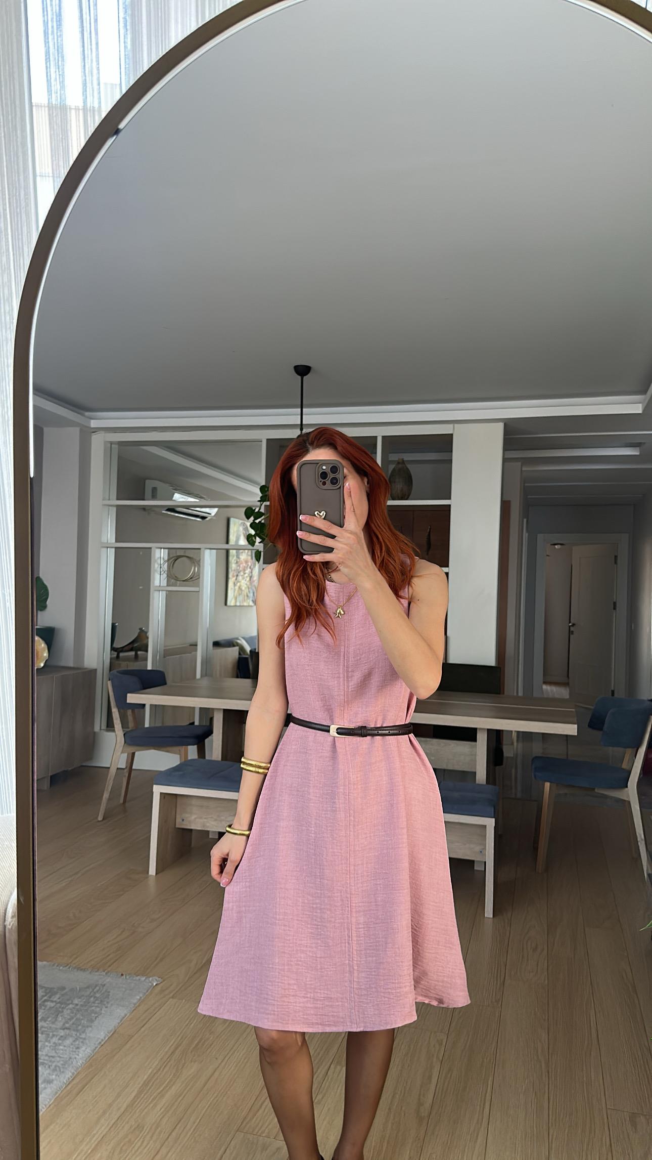 Zra Etiketkli pembe  Çan Elbise 