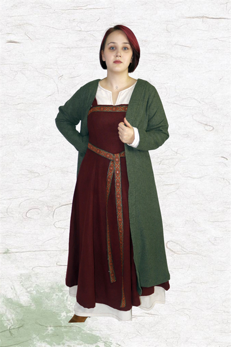 Birka Khaki : Medieval Viking Women Wool Coat