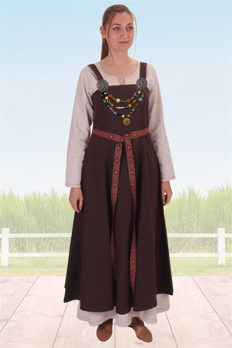 CANNA Cotton Brown - Medieval Viking Cotton Apron Dress