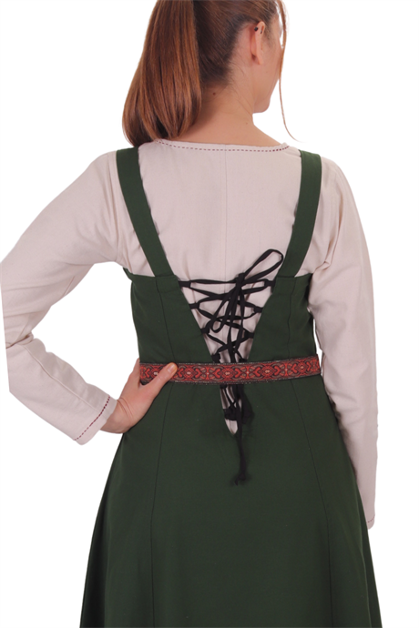 CANNA Cotton Green- Medieval Viking Cotton Apron Dress