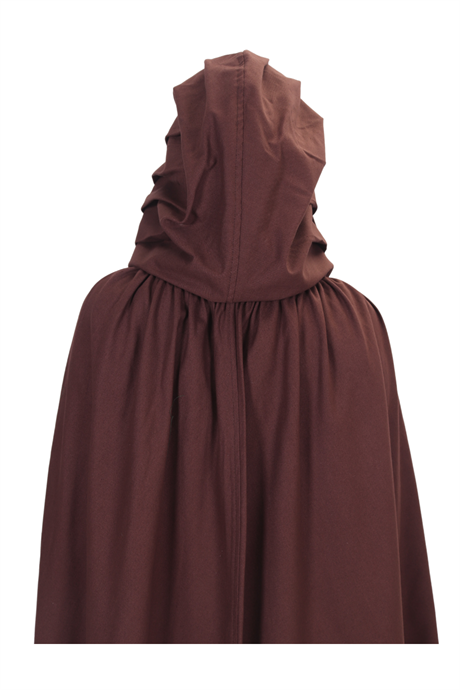 DINA Brown Hooded Cloak - Medieval Viking Larp Renaissance Pleated Hood Cloak . Made in Turkey by bycalvina