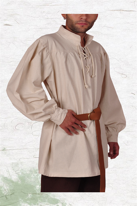 HERMES Natur Cotton Shirt : Medieval Viking Larp and Renaissance Shirt