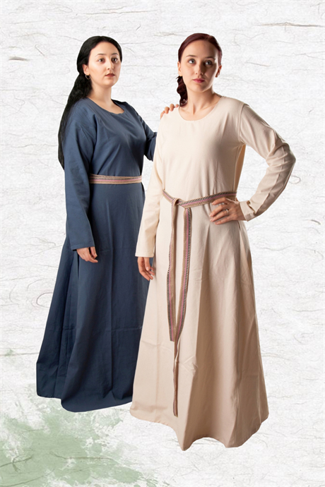 LENA Blue : Medieval Viking Women Cotton Underdress