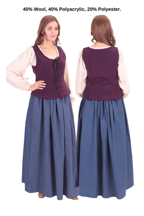 LEONA Purple Wool Bodice - Medieval Viking Middle ages Renaissance women  bodice whench 