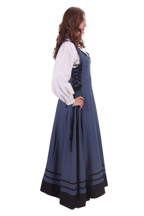 MISHA Cotton Blue - XV. century inspired, sleeveless Medieval Viking renaisans women's dress