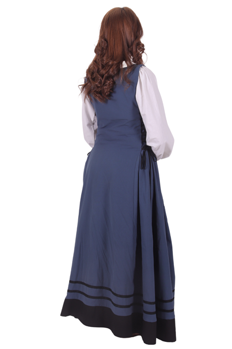 MISHA Cotton Blue - XV. century inspired, sleeveless Medieval Viking renaisans women's dress