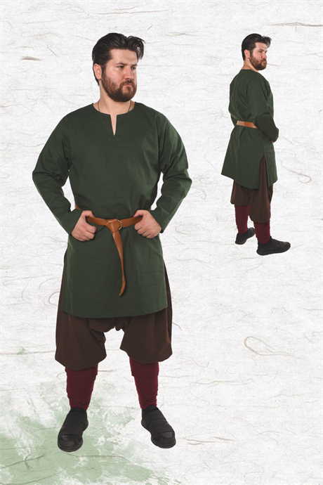 ODIN Green Cotton Undertunic : Medieval Viking Renaissance Reenactment  Mens Undertunic.