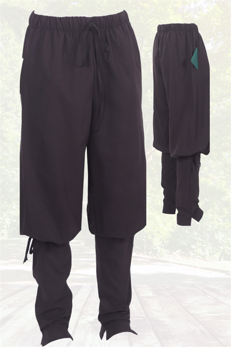 TFENRIS Cotton Black - Medieval Viking mens Cotton Trouser with two functional pockets