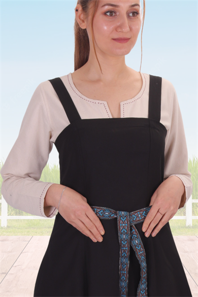 CANNA Cotton Black - Medieval Viking Cotton Apron Dress