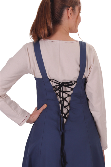 CANNA Cotton Blue- Medieval Viking Cotton Apron Dress