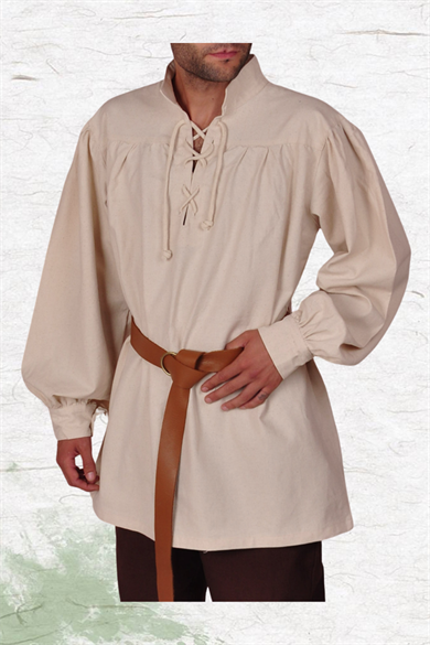 HERMES Natur Cotton Shirt : Medieval Viking Larp and Renaissance Shirt
