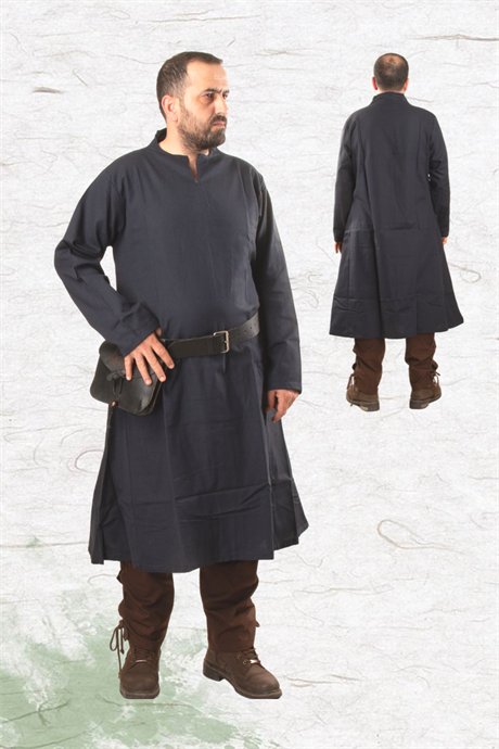 VINZA Dark Blue Cotton Tunic : Medieval Viking Larp and Renaissance Tunic
