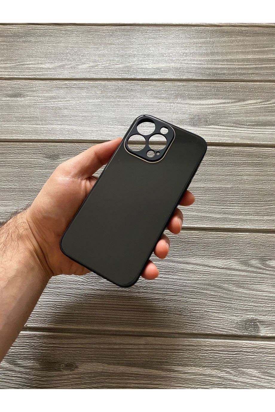 iPhone 13 Pro Siyah Kamera Korumalı Cam Kılıf