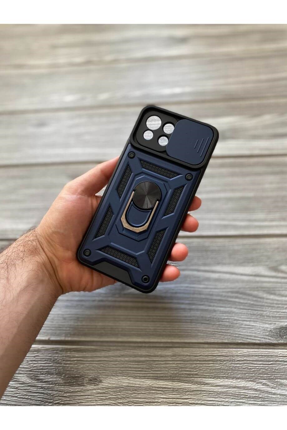 Mi 11 Lite Lacivert Kamera Sürgülü Tank Kılıf