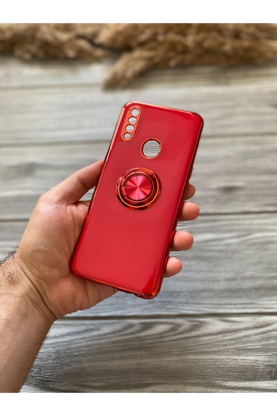 Oppo A31 Kırmızı Premium Yüzüklü Kılıf