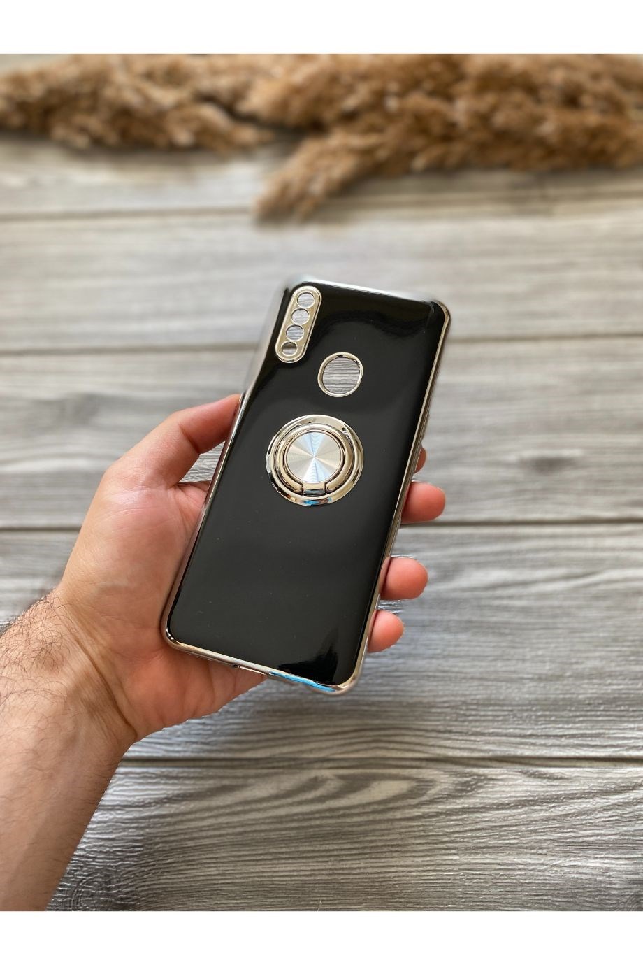 Oppo A31 Siyah Premium Yüzüklü Kılıf