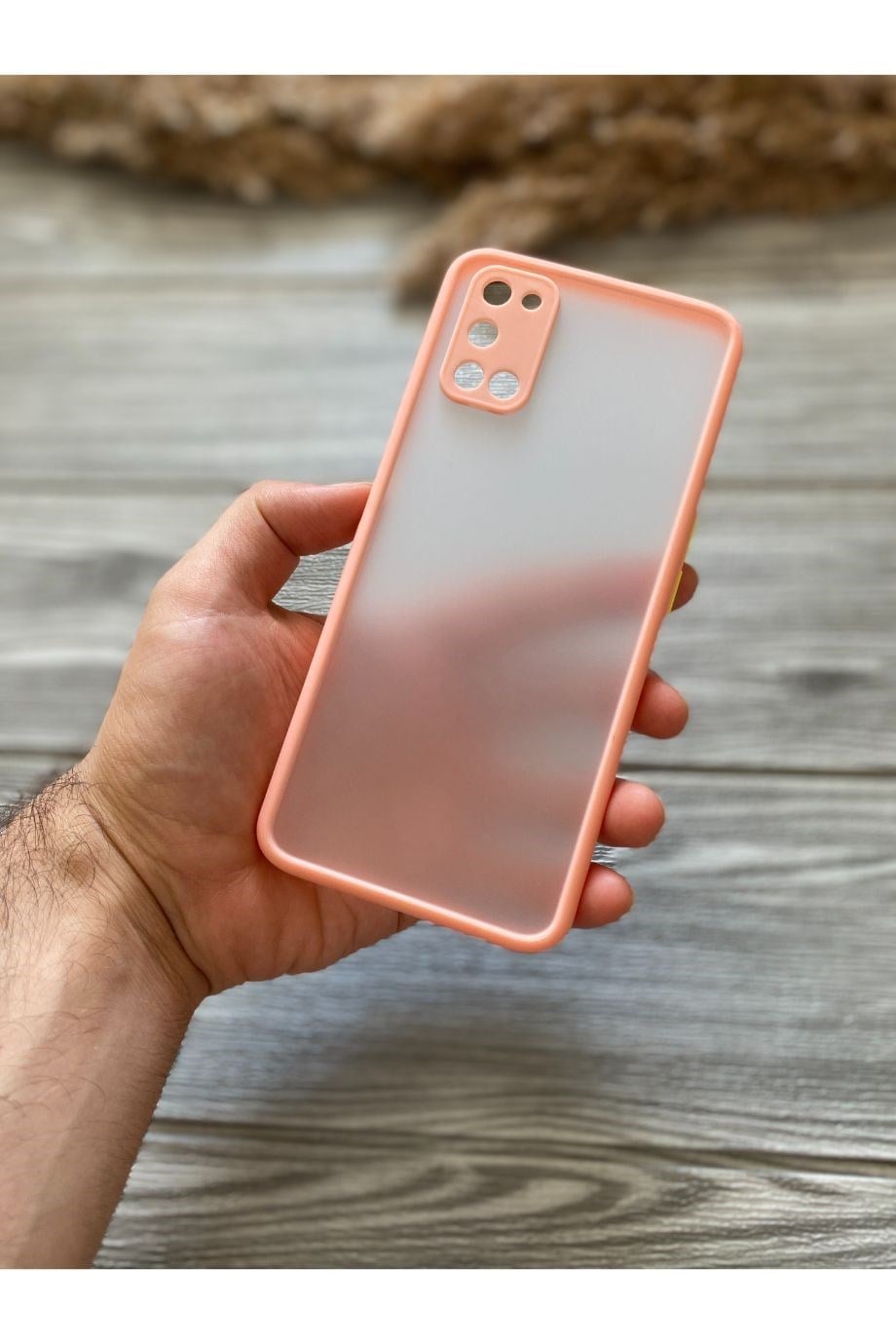 Oppo A52 / A72 Pembe Kamera Korumalı Buzlu Mika Kılıf