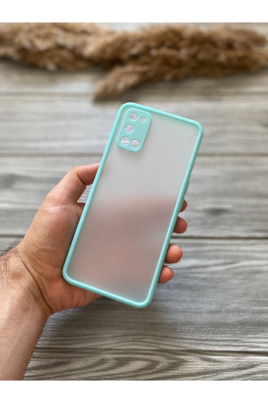 Oppo A52 / A72 Turkuaz Kamera Korumalı Buzlu Mika Kılıf