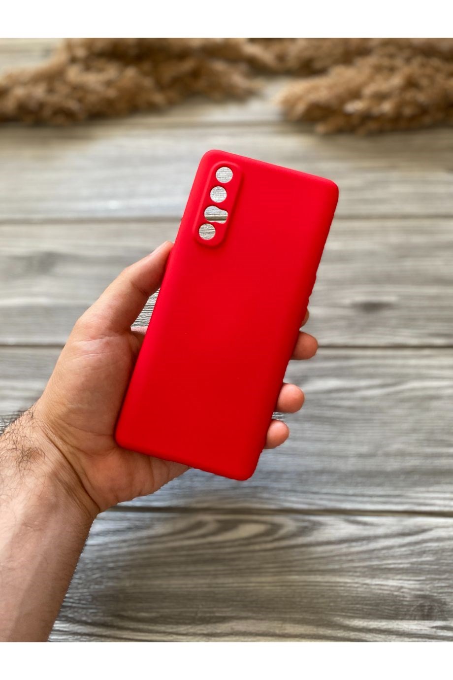 Oppo Reno 3 Pro Kırmızı Kamera Korumalı Lansman Kılıf