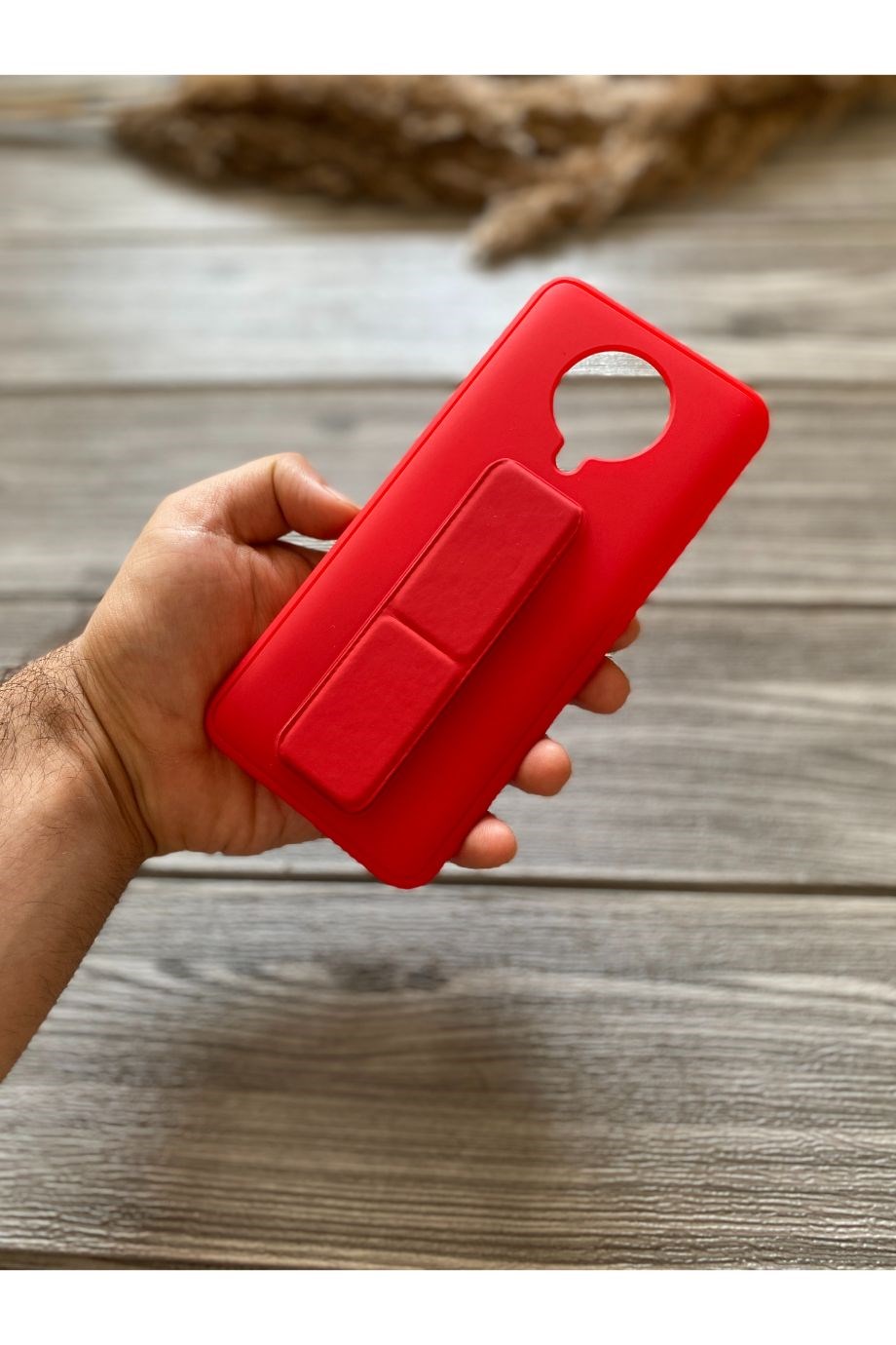 Poco F2 Pro Kırmızı Mıknatıslı Stant Kılıf