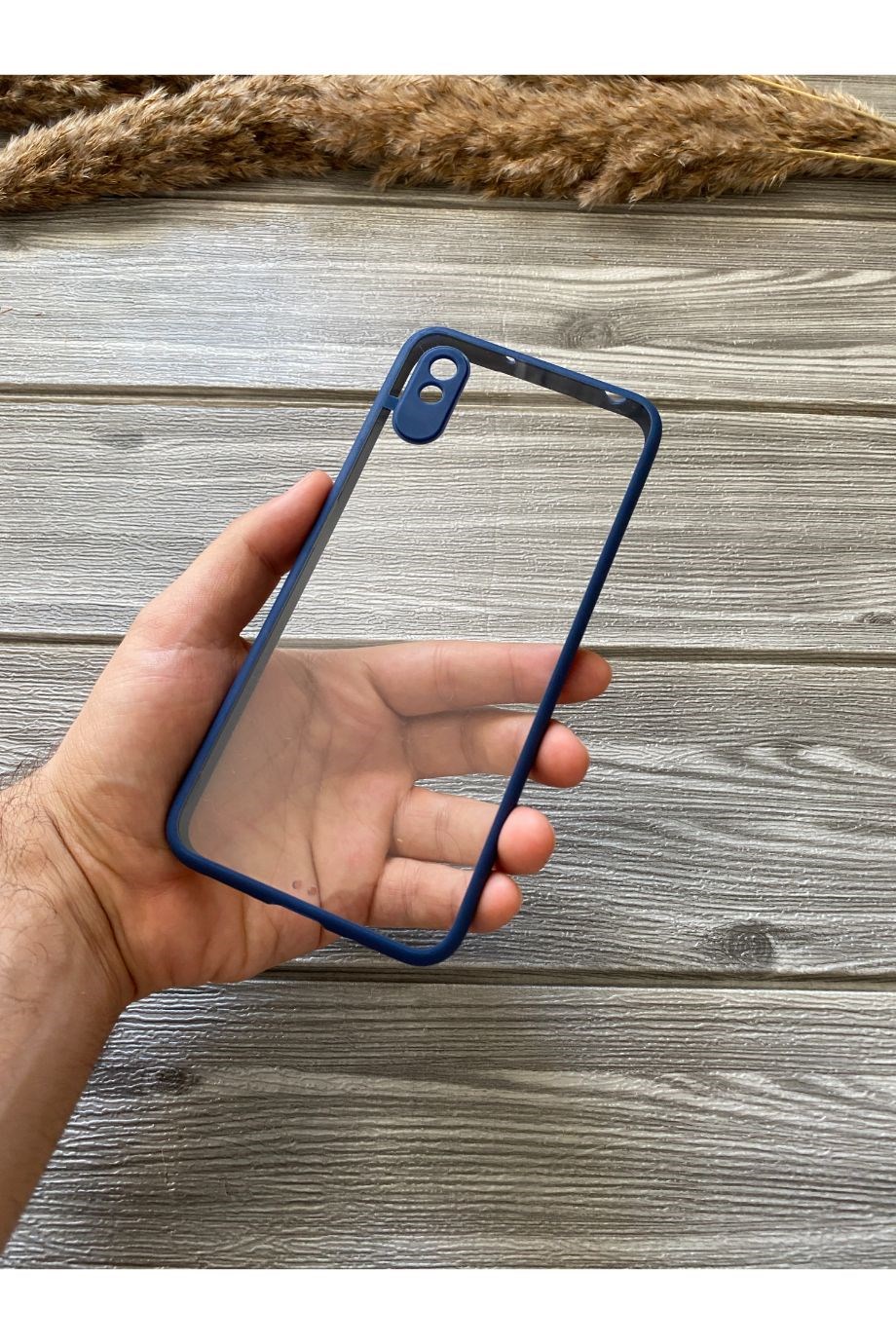 Redmi 9a Lacivert Şeffaf Mika Kılıf
