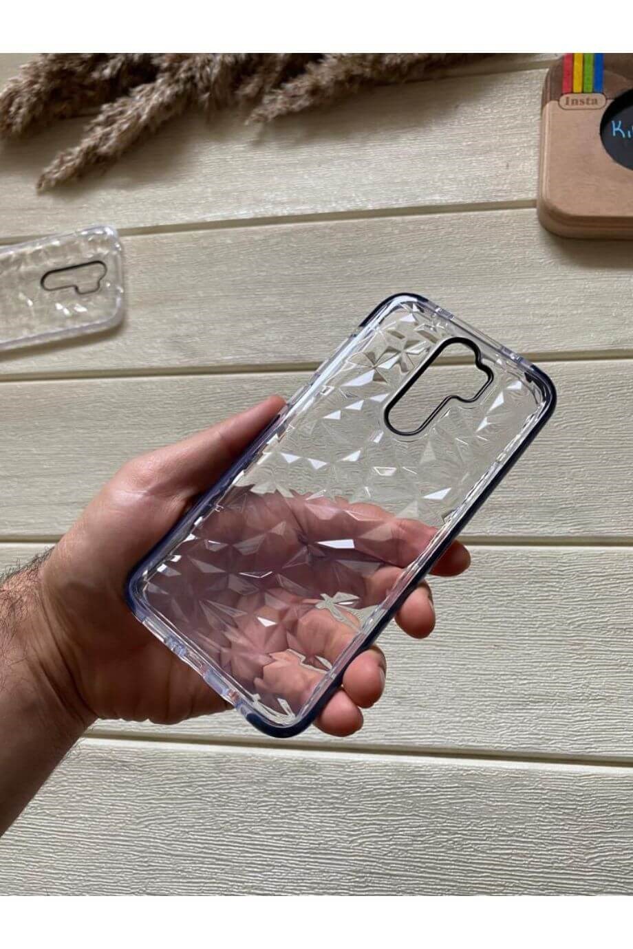 Redmi Note 8 Pro Siyah Şeffaf Prizma Kılıf