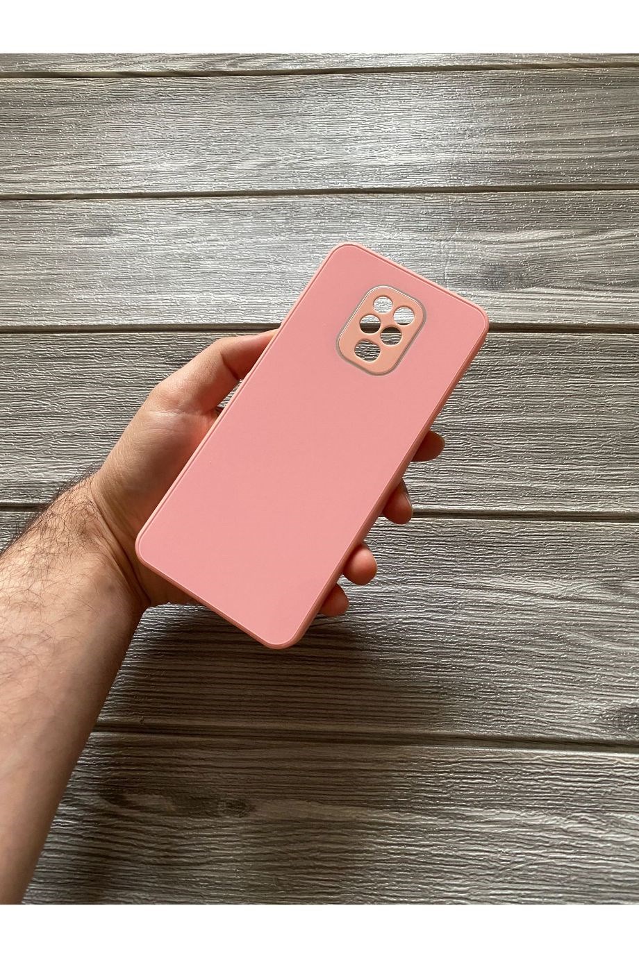 Redmi Note 9 Pro / 9s Pembe Kamera Korumalı Cam Kılıf