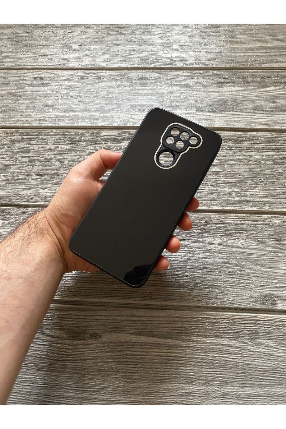 Redmi Note 9 Siyah Kamera Korumalı Cam Kılıf