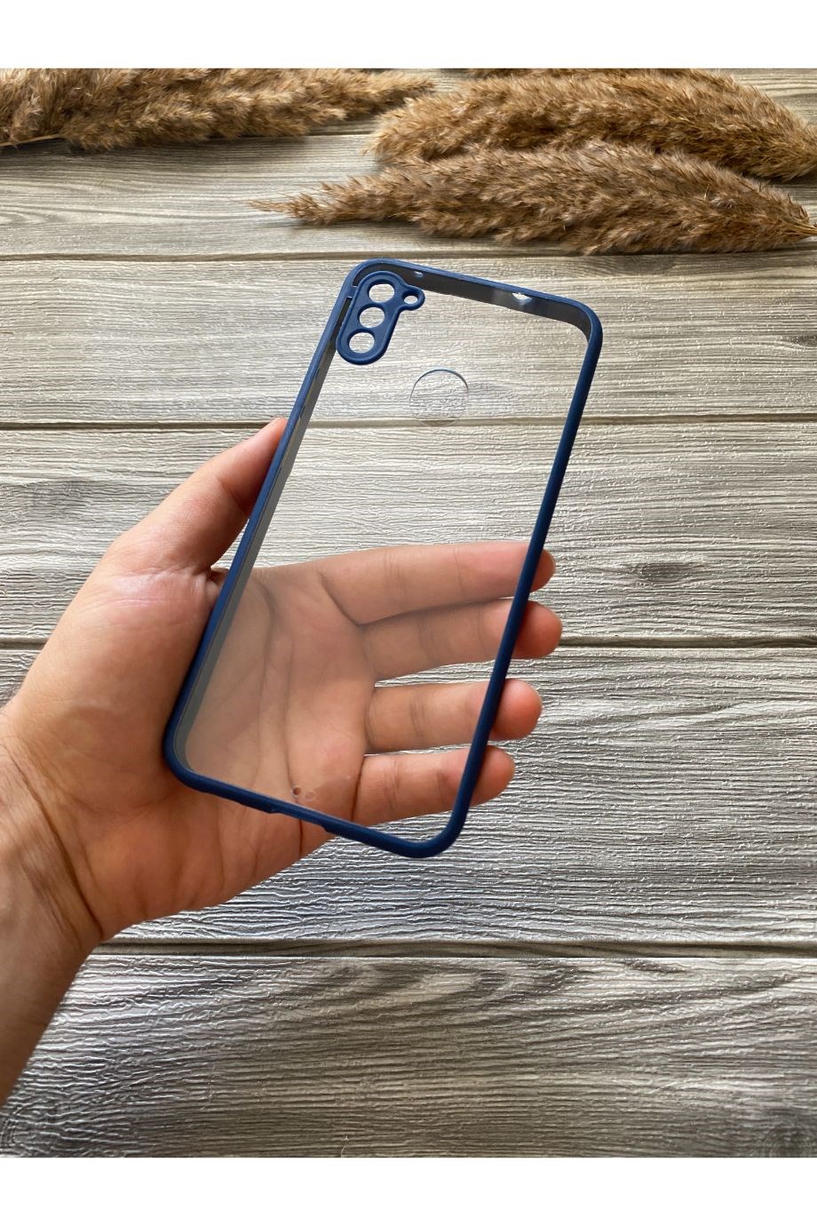 Samsung A11 / M11 Lacivert Şeffaf Mika Kılıf