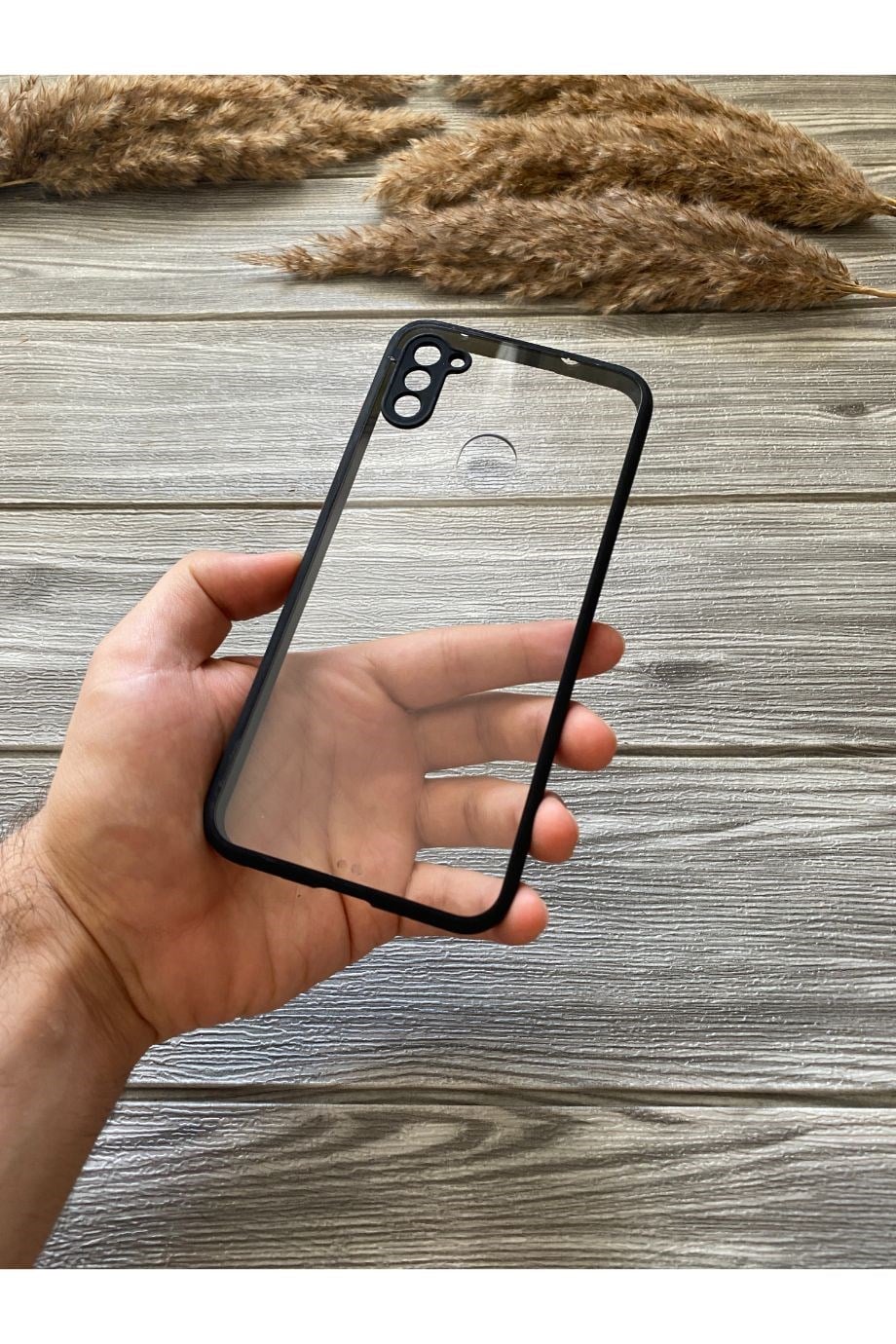 Samsung A11 / M11 Siyah Şeffaf Mika Kılıf