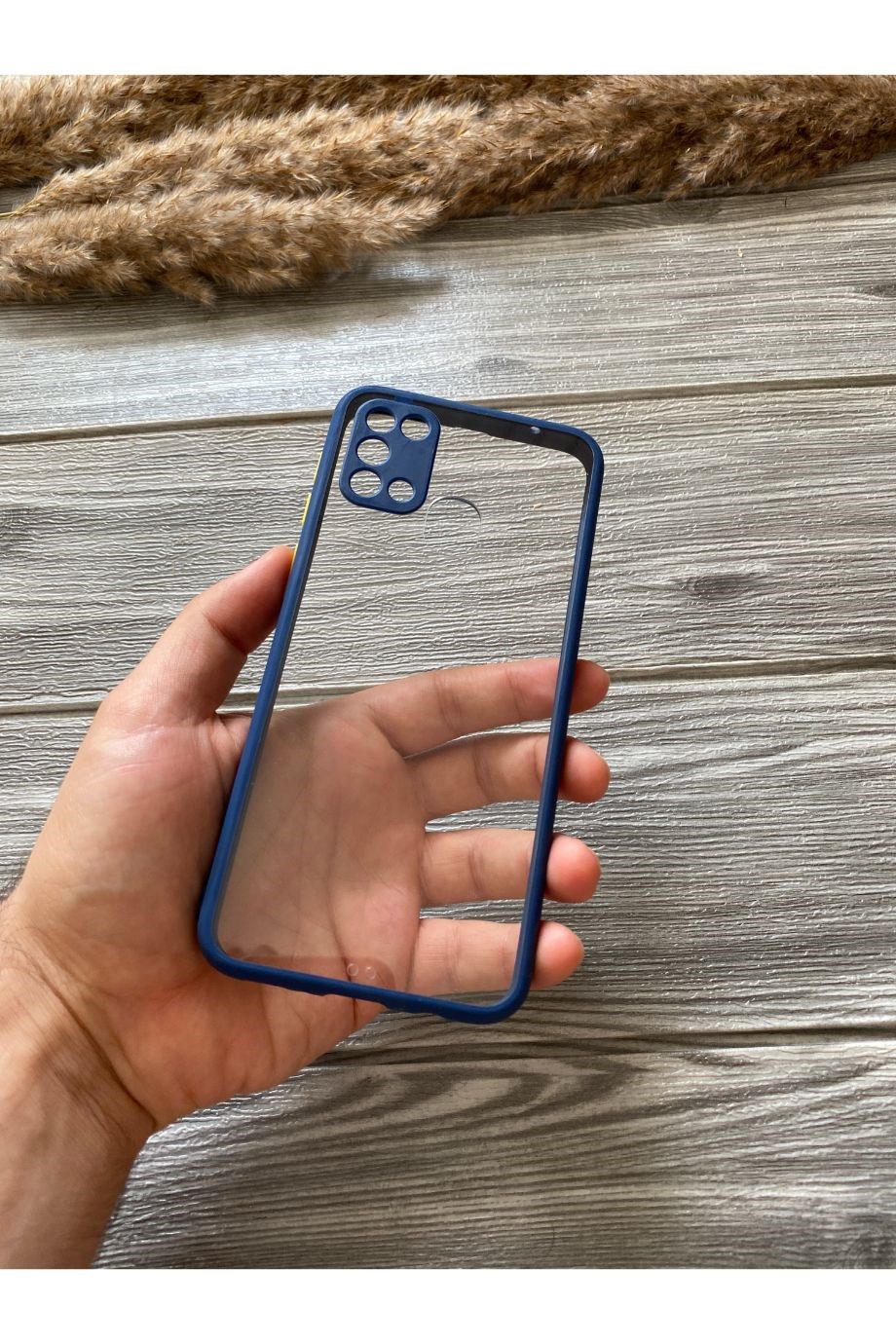 Samsung M31 Lacivert Şeffaf Mika Kılıf