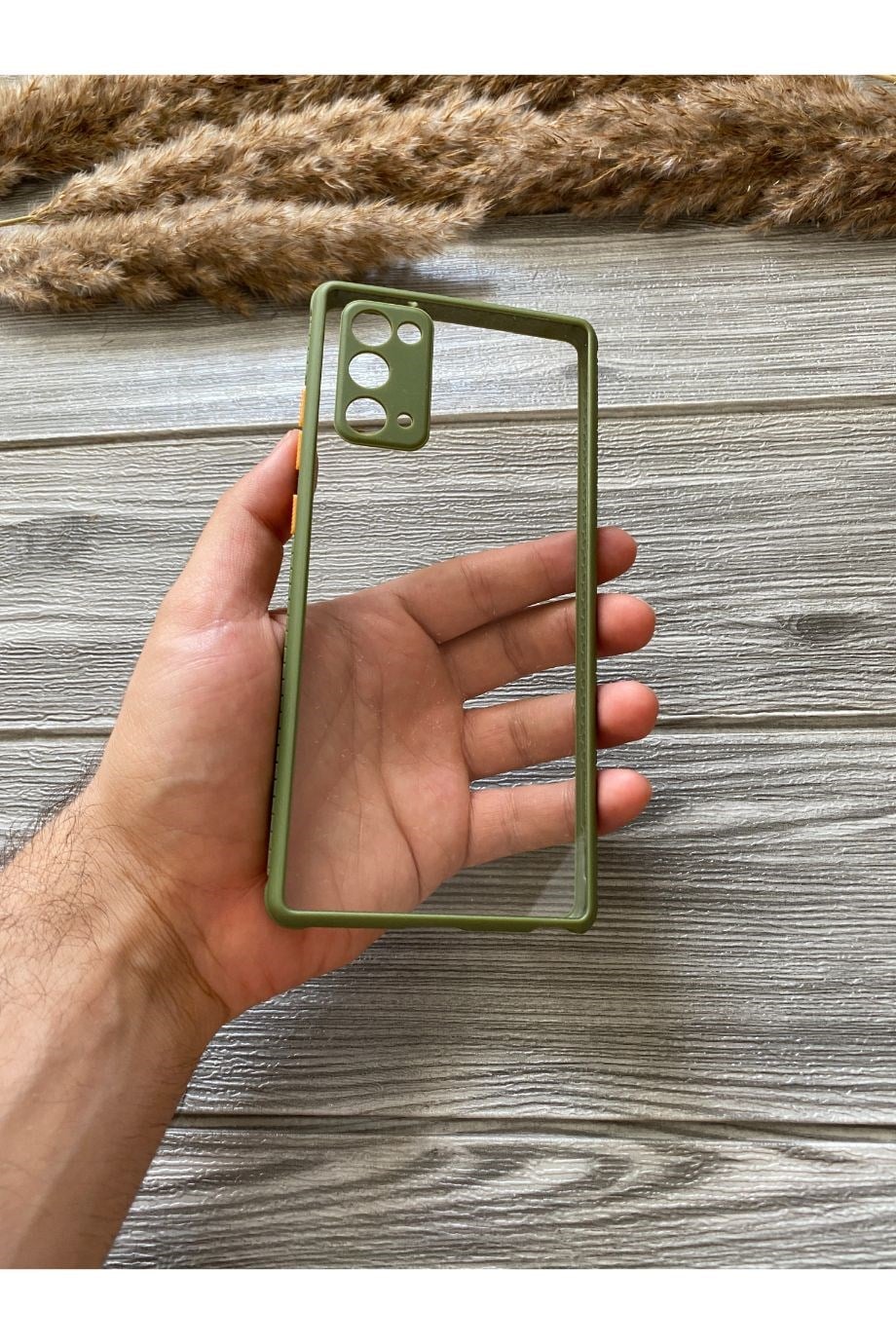 Samsung Note 20 Haki Yeşili Şeffaf Mika Kılıf