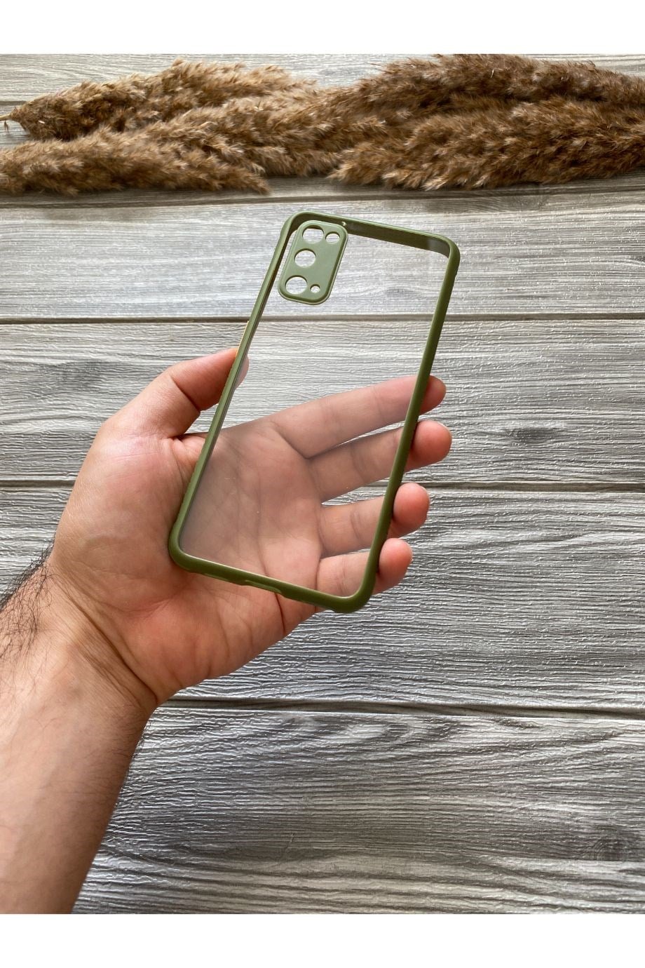 Samsung S20 Haki Yeşili Şeffaf Mika Kılıf