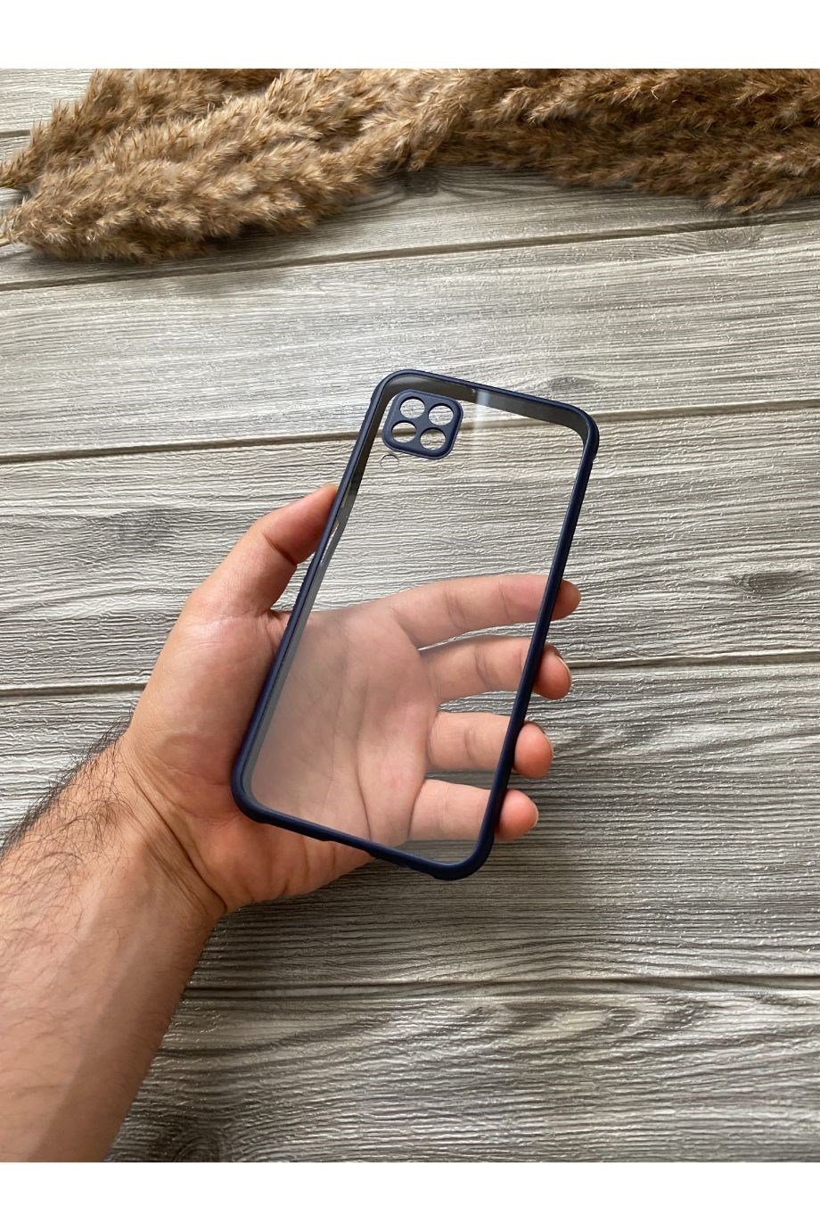 Huawei P40 Lite Lacivert Şeffaf Mika Kılıf