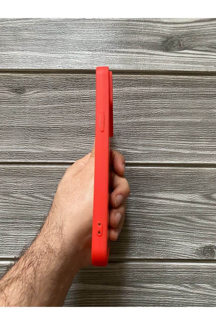 iPhone 12 Pro Max Kırmızı Kamera Sürgülü Şeffaf Kılıf | kilifmax.com