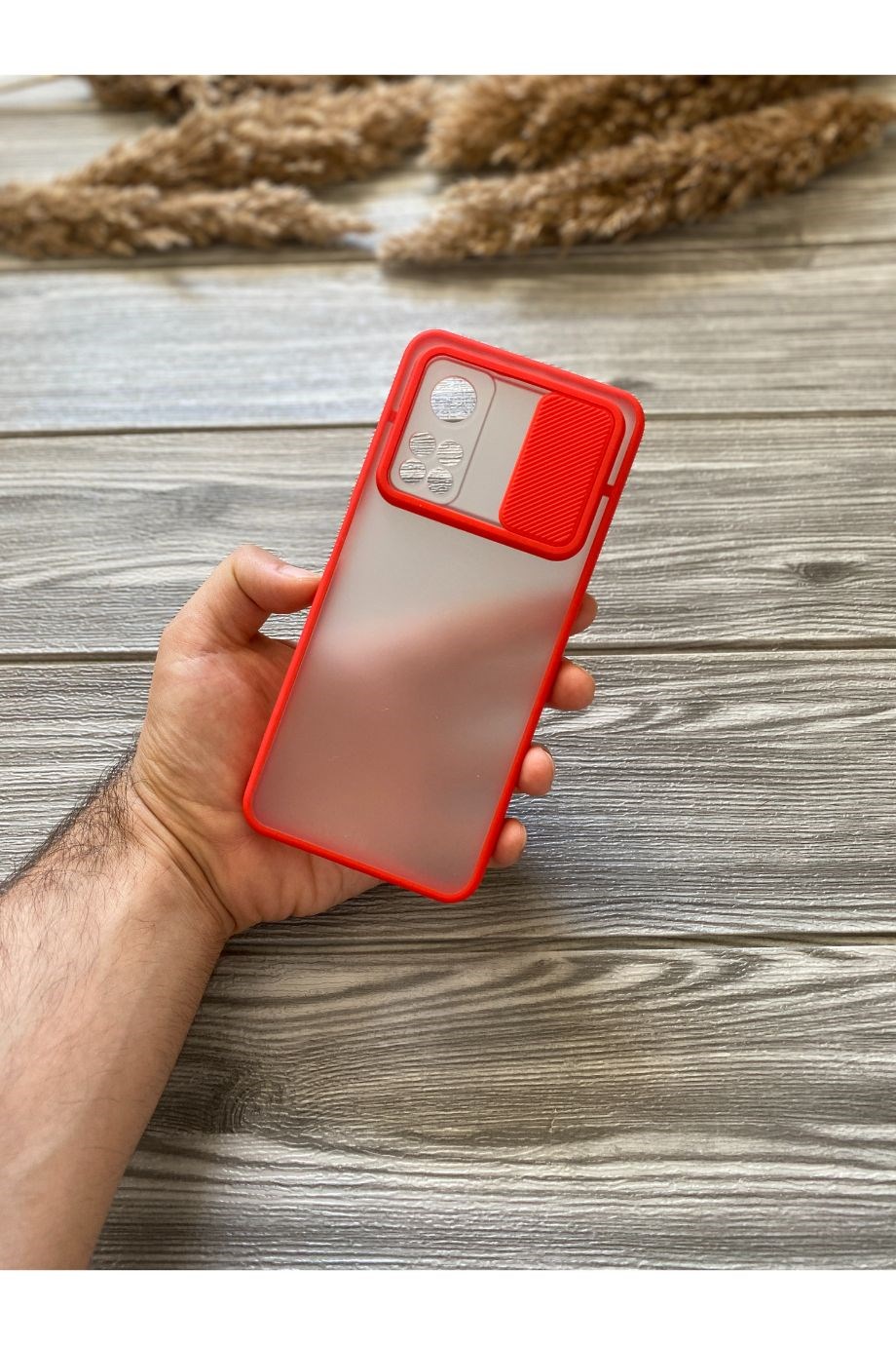 Mi 10T / Mi 10T Pro Kırmızı Kamera Sürgülü Kılıf
