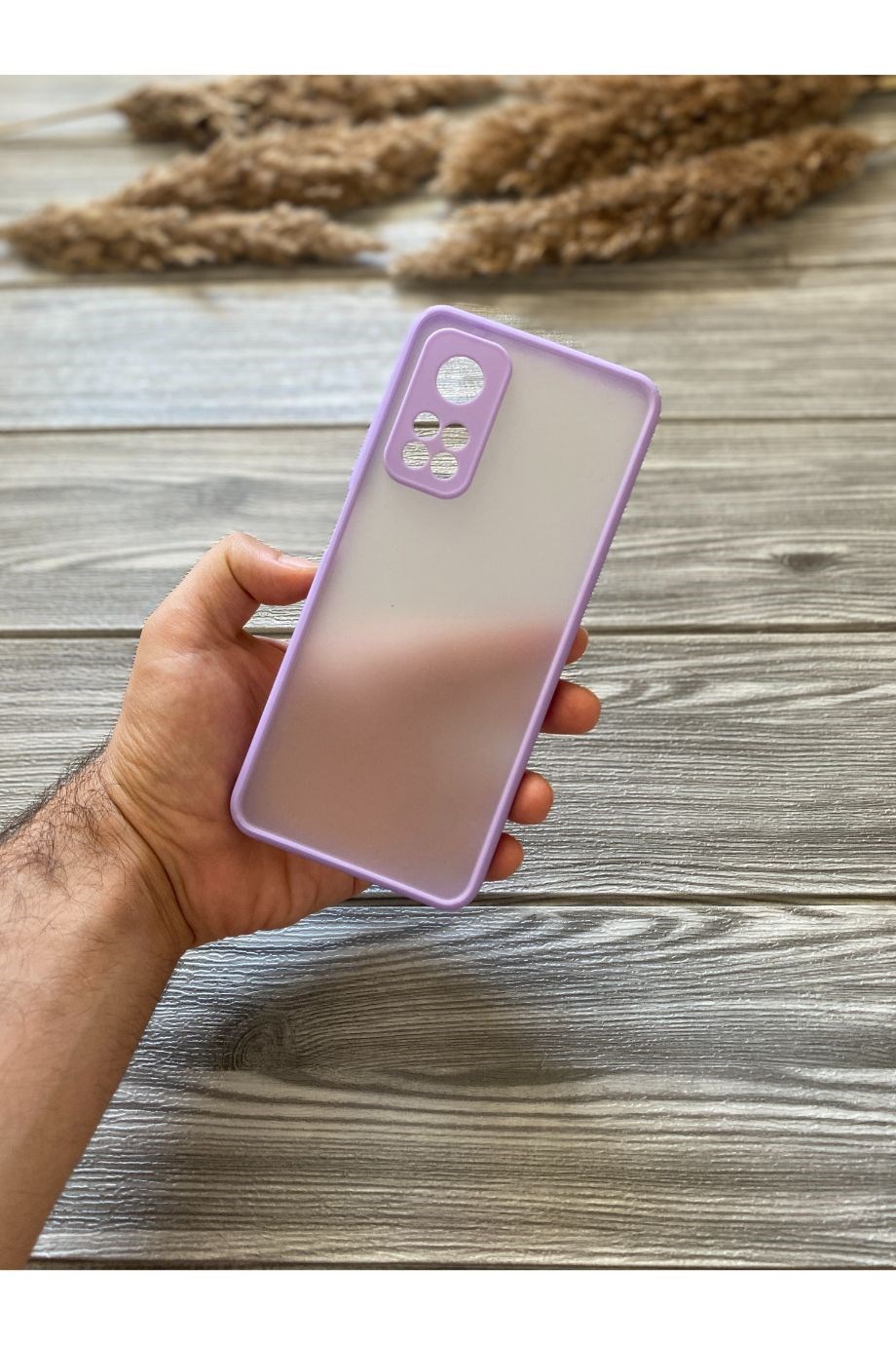 Mi 10T / Mi 10T Pro Lila Kamera Korumalı Buzlu Mika Kılıf