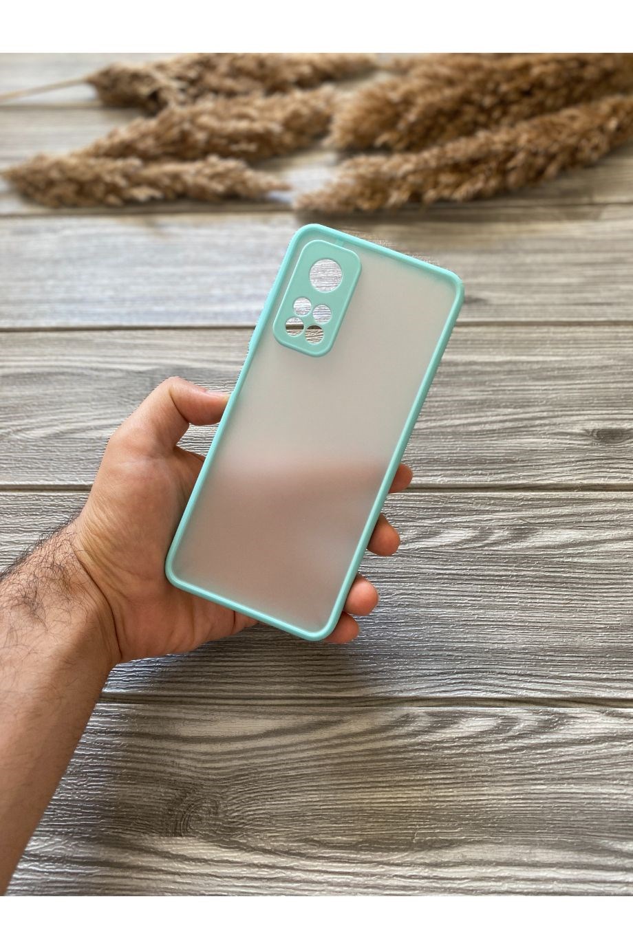 Mi 10T / Mi 10T Pro Turkuaz Kamera Korumalı Buzlu Mika Kılıf