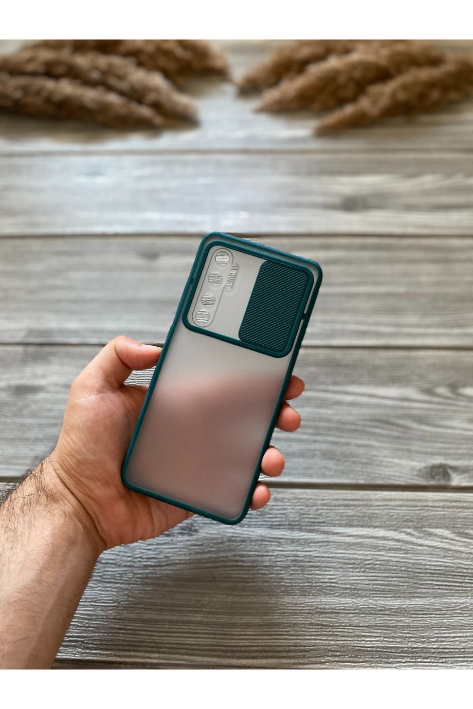 Mi Note 10 Lite Petrol Yeşili Kamera Sürgülü Kılıf