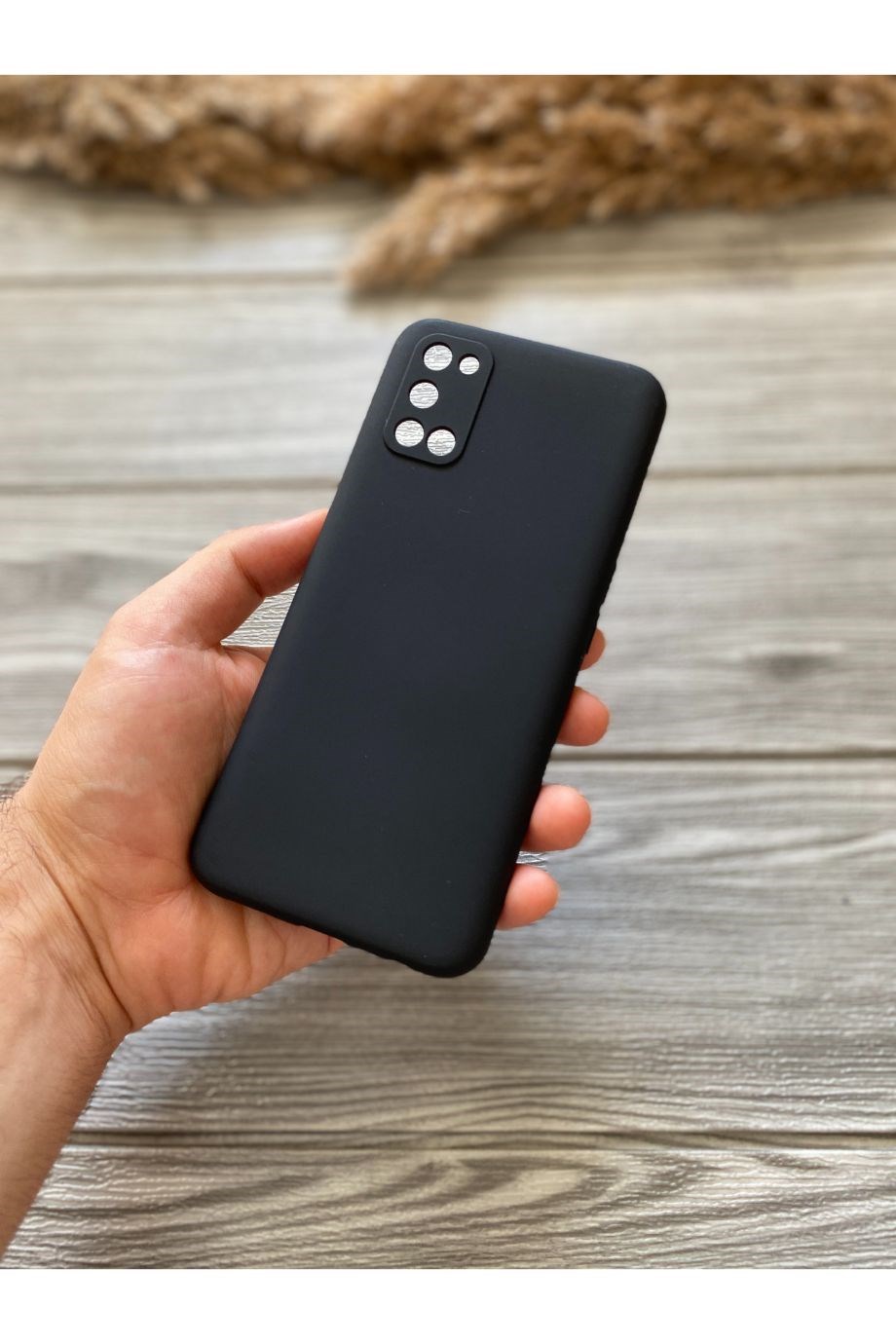 Oppo A52 / A72 Siyah Kamera Korumalı Lansman Kılıf