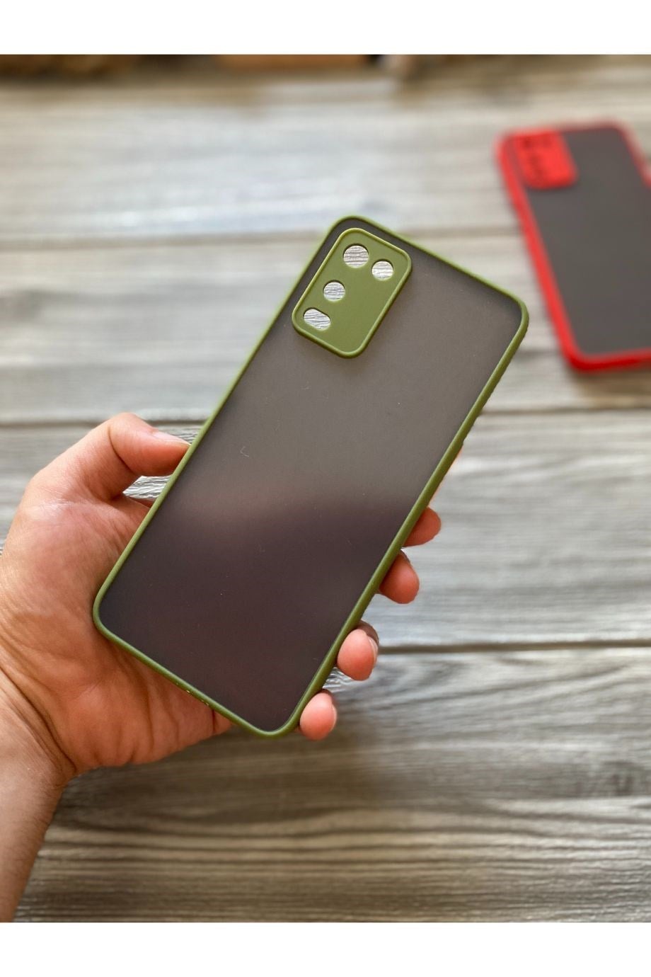 Oppo A54 Haki Yeşili Kamera Korumalı Buzlu Mika Kılıf