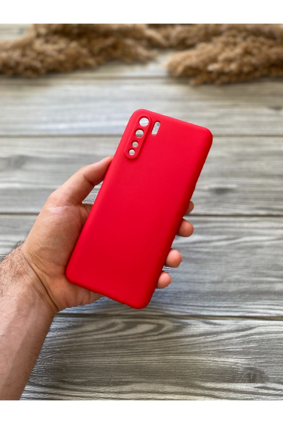 Oppo Reno 3 / A91 Kırmızı Kamera Korumalı Lansman Kılıf