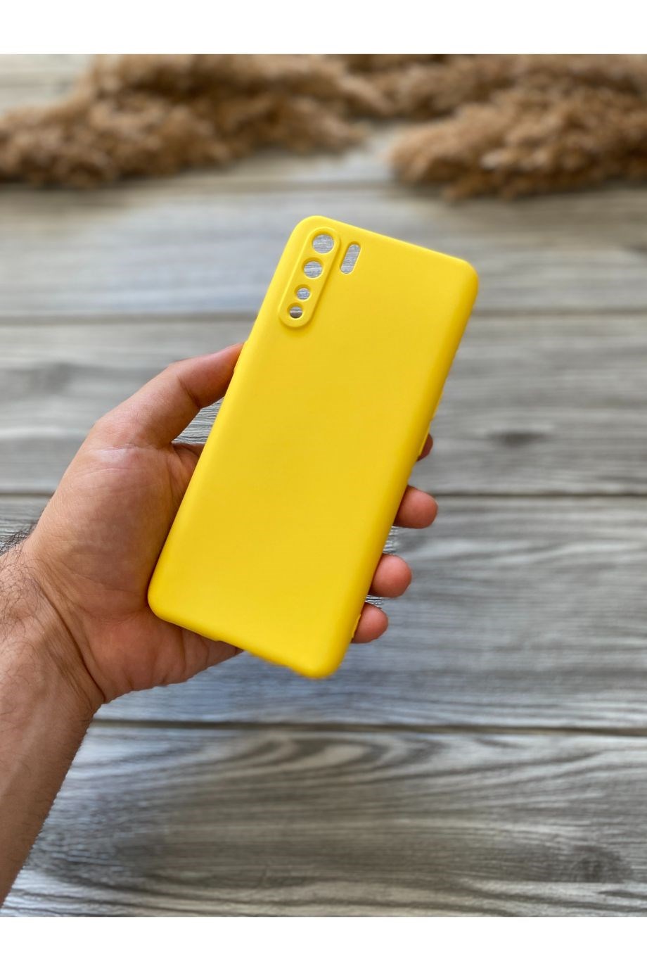 Oppo Reno 3 / A91 Sarı Kamera Korumalı Lansman Kılıf