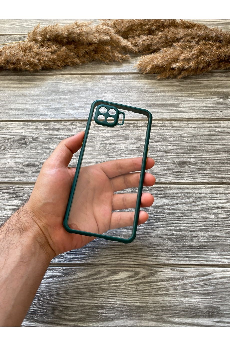 Oppo Reno 4 Lite Petrol Yeşili Şeffaf Mika Kılıf