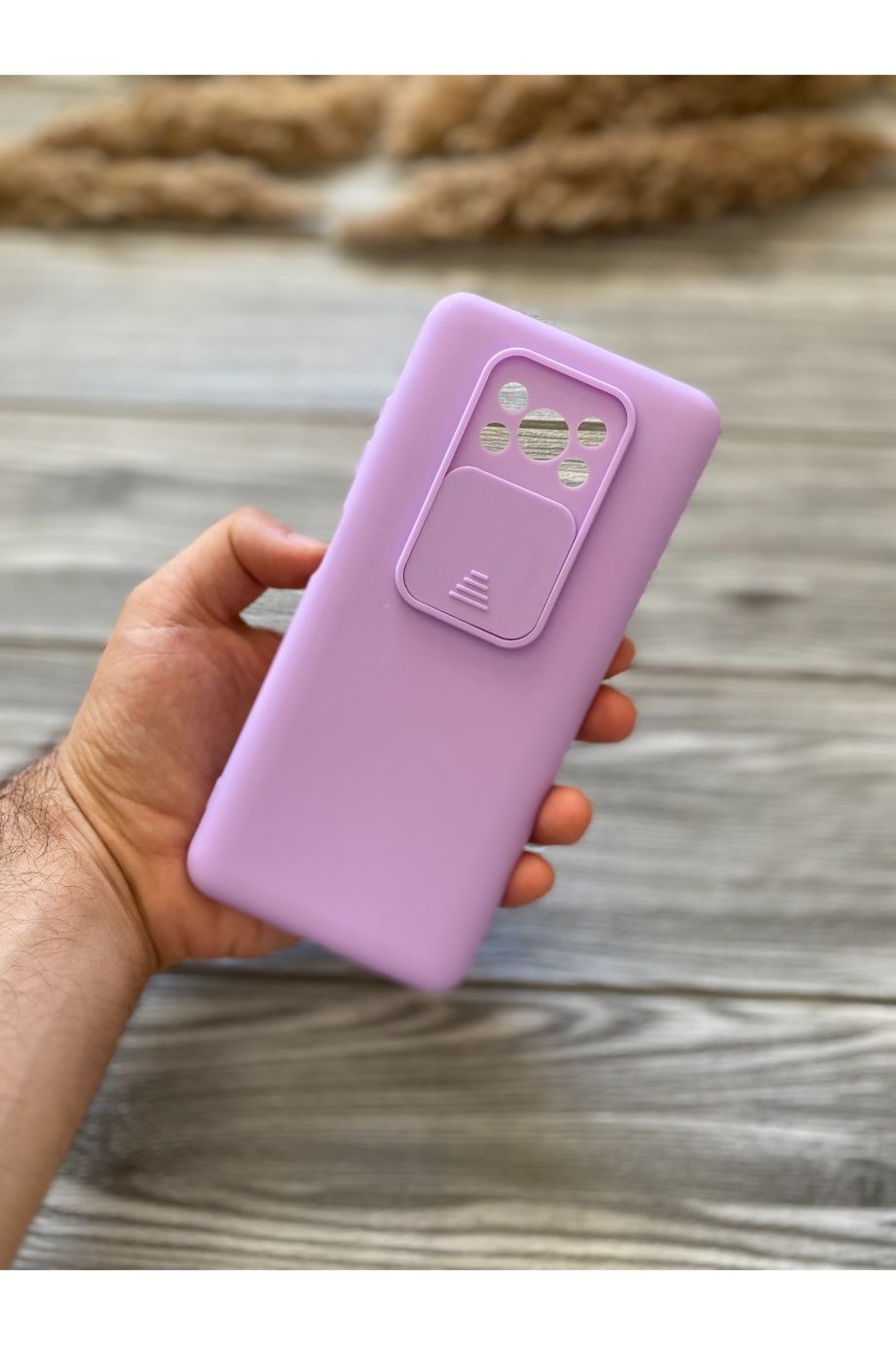 Poco X3 / Poco X3 Nfc / X3 Pro Lila Kamera Sürgülü Silikon Kılıf
