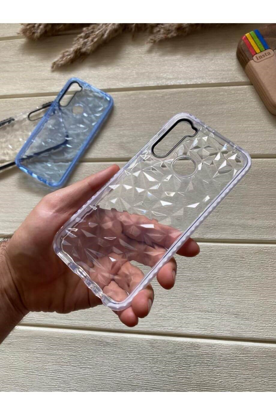 Redmi Note 8 Beyaz Şeffaf Prizma Kılıf