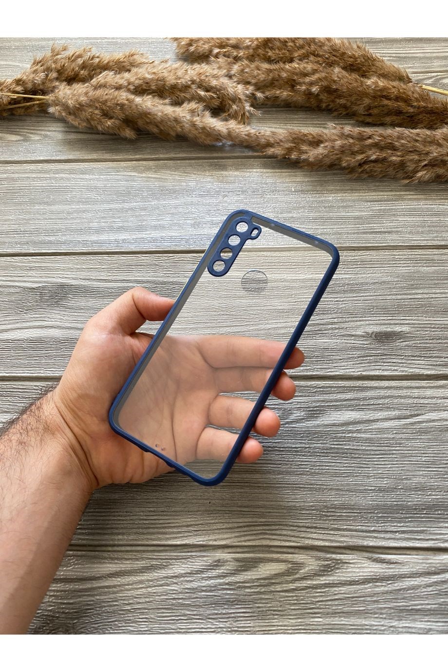 Redmi Note 8 Lacivert Şeffaf Mika Kılıf