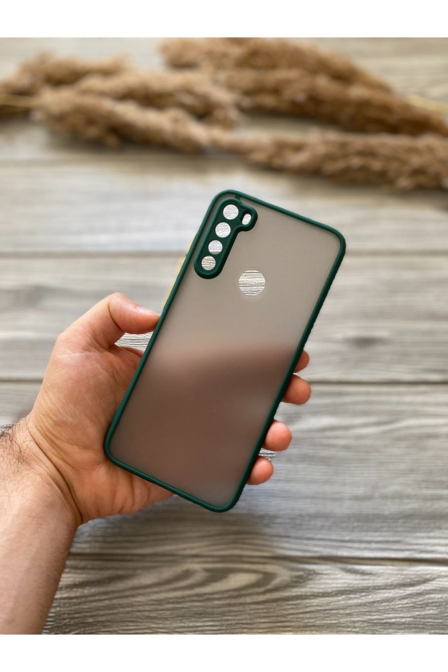 Redmi Note 8 Petrol Yeşili Kamera Korumalı Buzlu Mika Kılıf