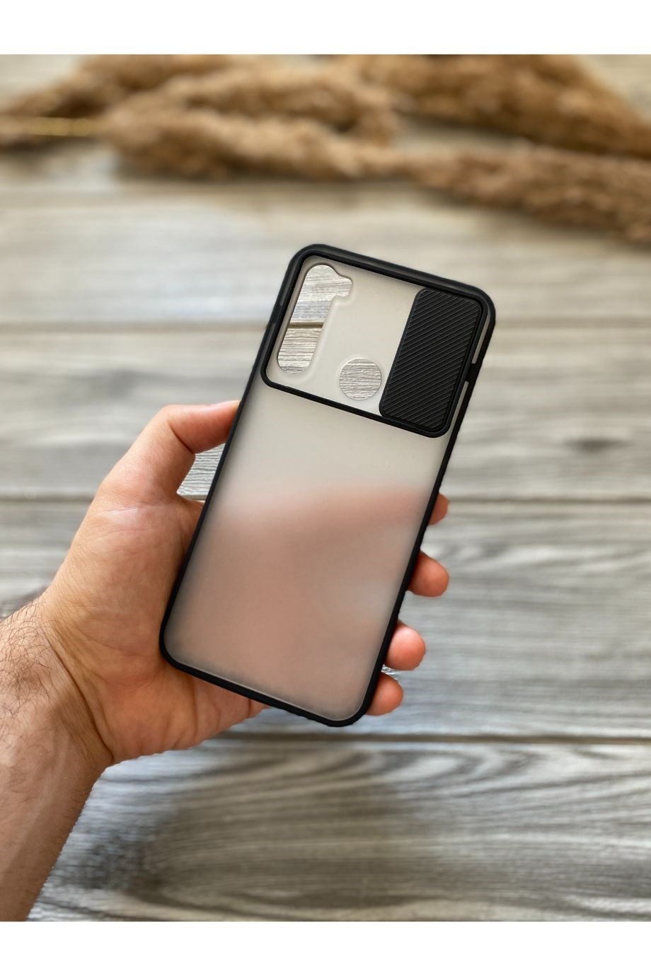 Redmi Note 8 Siyah Kamera Sürgülü Kılıf